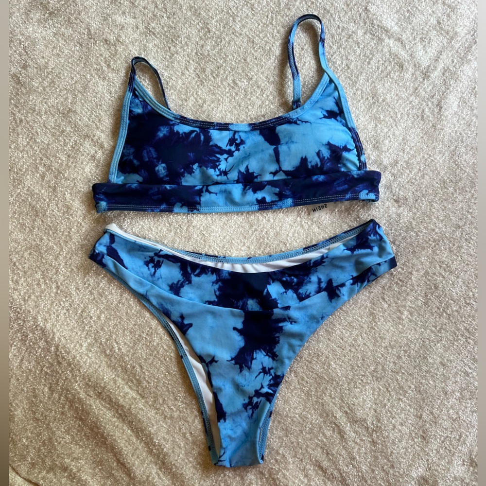 Blue Tie Dye Bikini Set